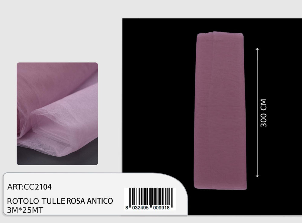 Rotolo magic tulle rosa antico 3x25m (prezzo al metro)