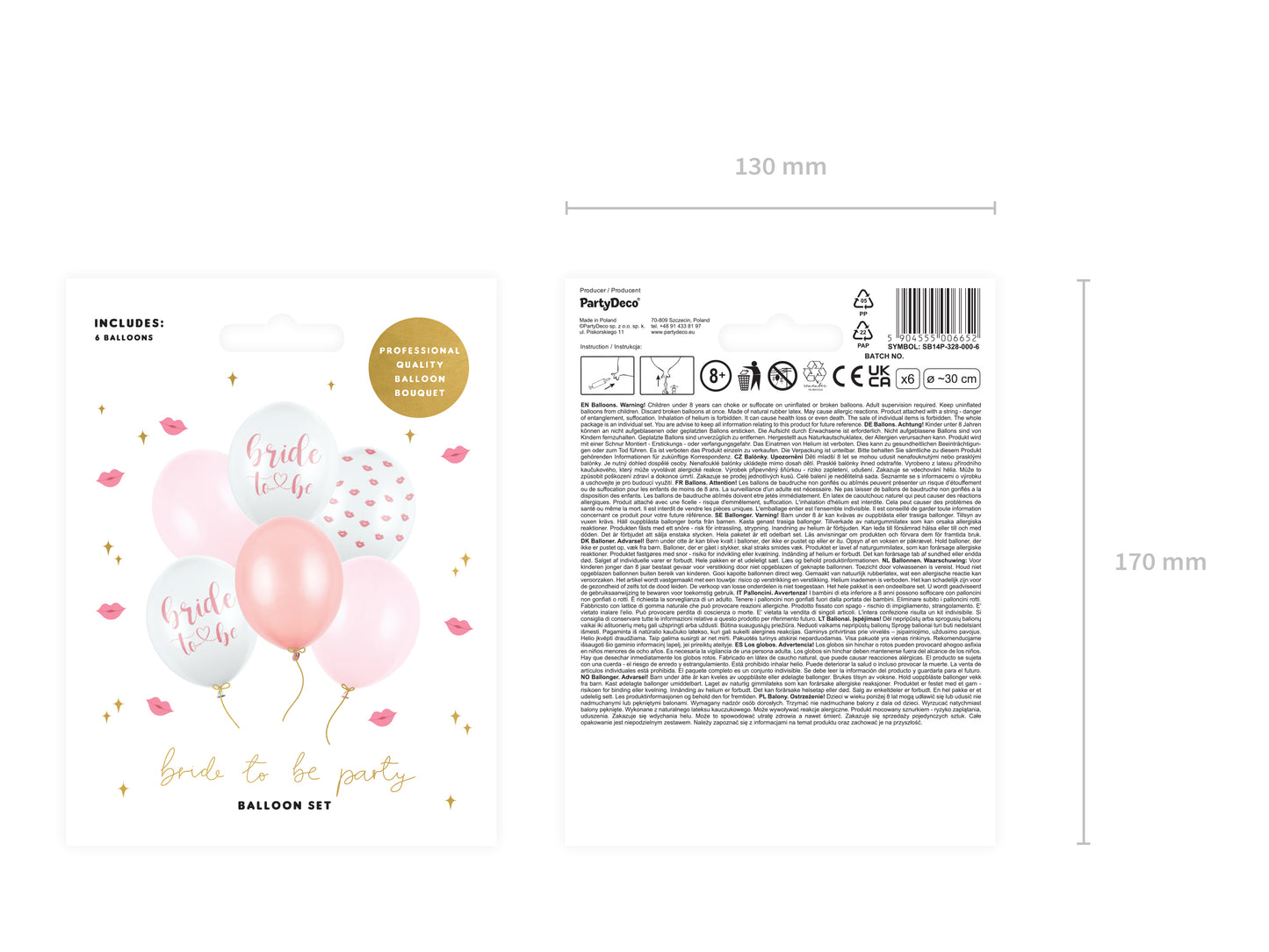 Balloons 30 cm Bride to be 6pz