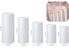Set 5 cilindri in metallo bianco
