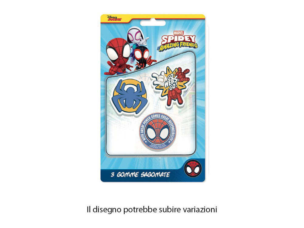 Set 3 gomme per cancellare Spidey