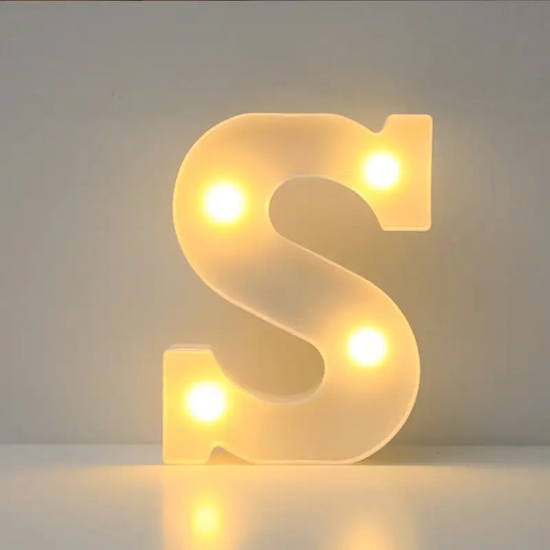 LED Letter "S" 22 cm – Warm Light