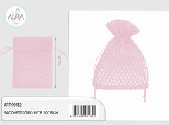 Pink mesh bag 10x13cm