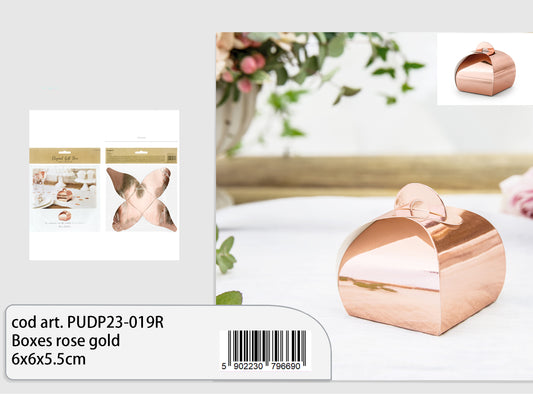 Scatoline rosa gold 6x6x5,5cm 10pz