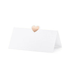 Segnaposto con cuore rosa gold 10x5cm 10pz