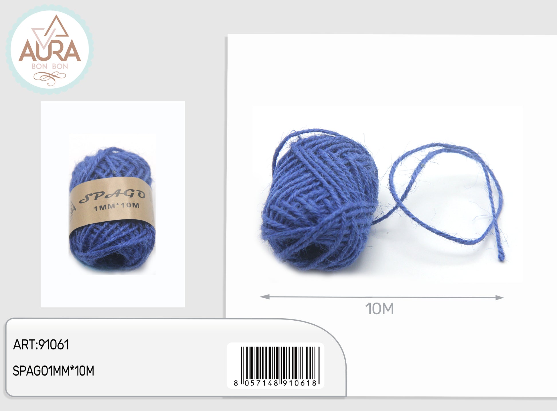 Spago 1mm x 10m blu