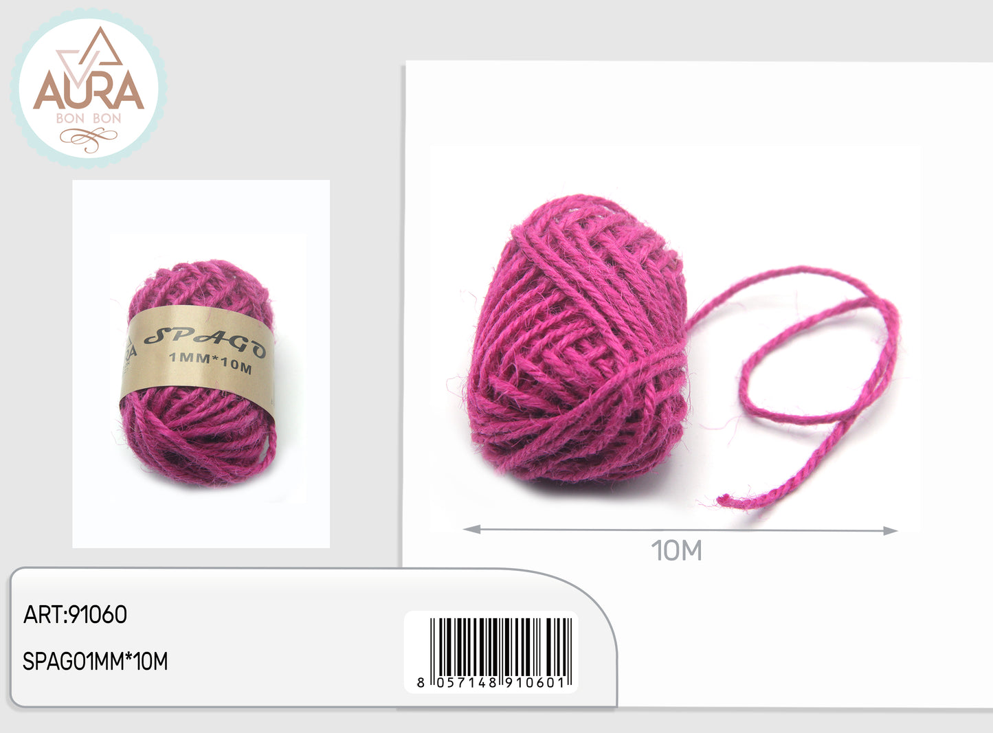 Spago 1mm x 10m rosa
