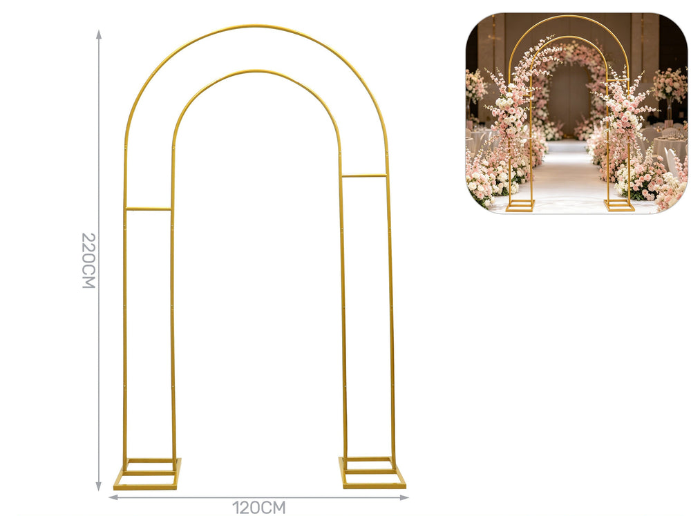 Supporto in metallo ad arco 120x220cm oro
