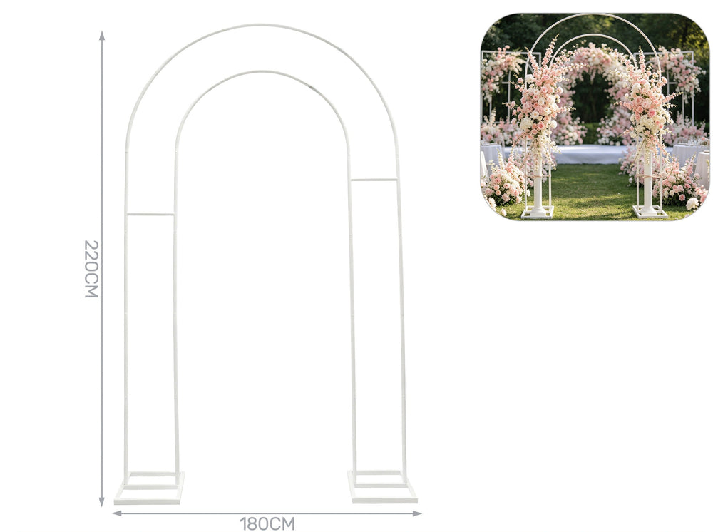 Supporto in metallo ad arco 180x220cm bianco