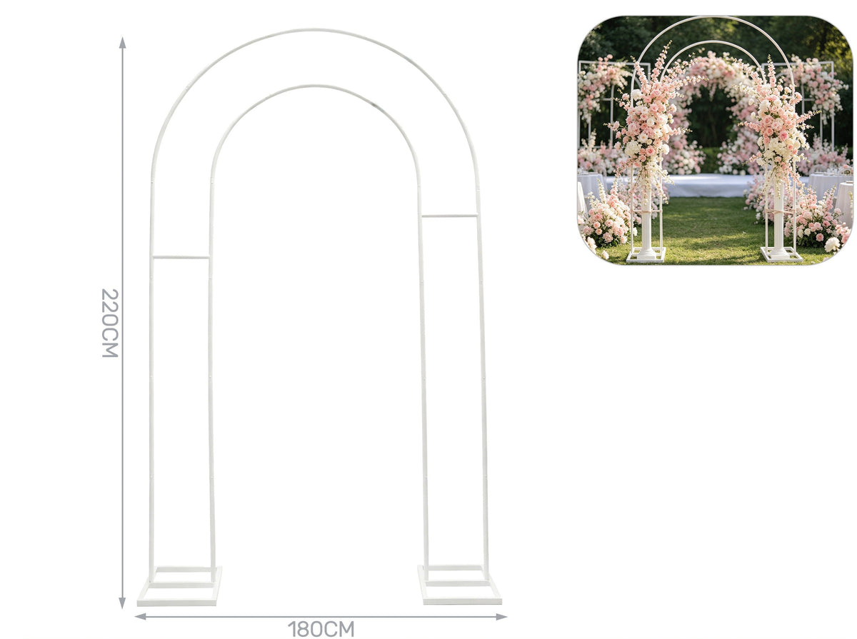 Supporto in metallo ad arco 180x220cm bianco