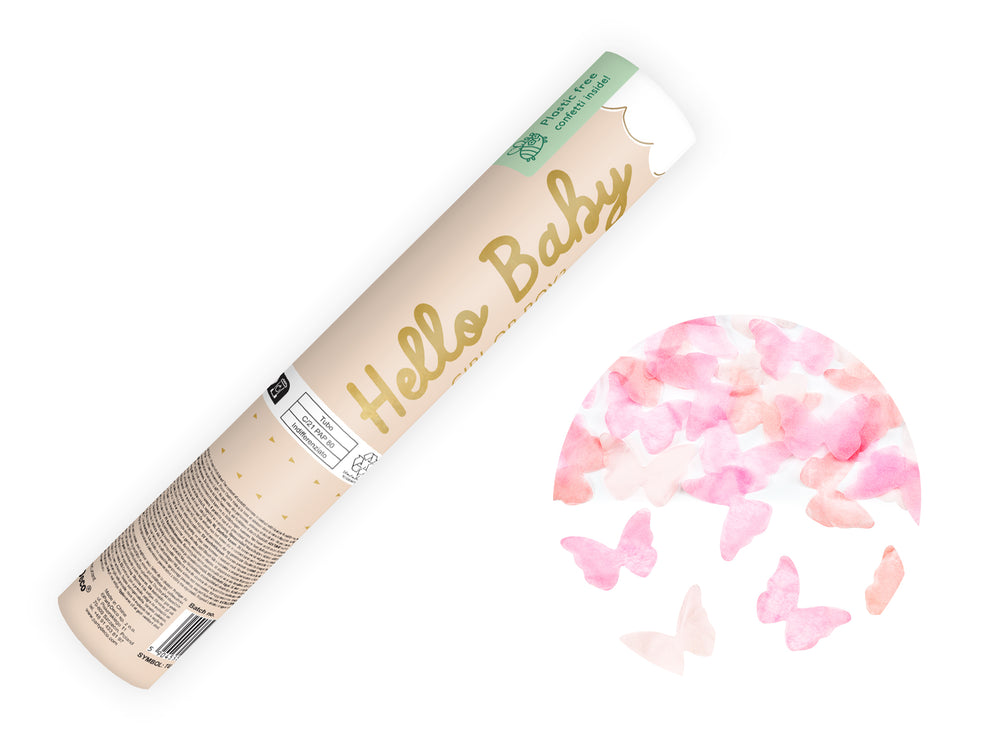 Confetti cannon gender reveal Girl 20cm