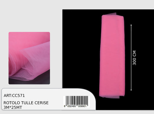 magic tulle cm 300 cerise 25mt  (prezzo al metro)