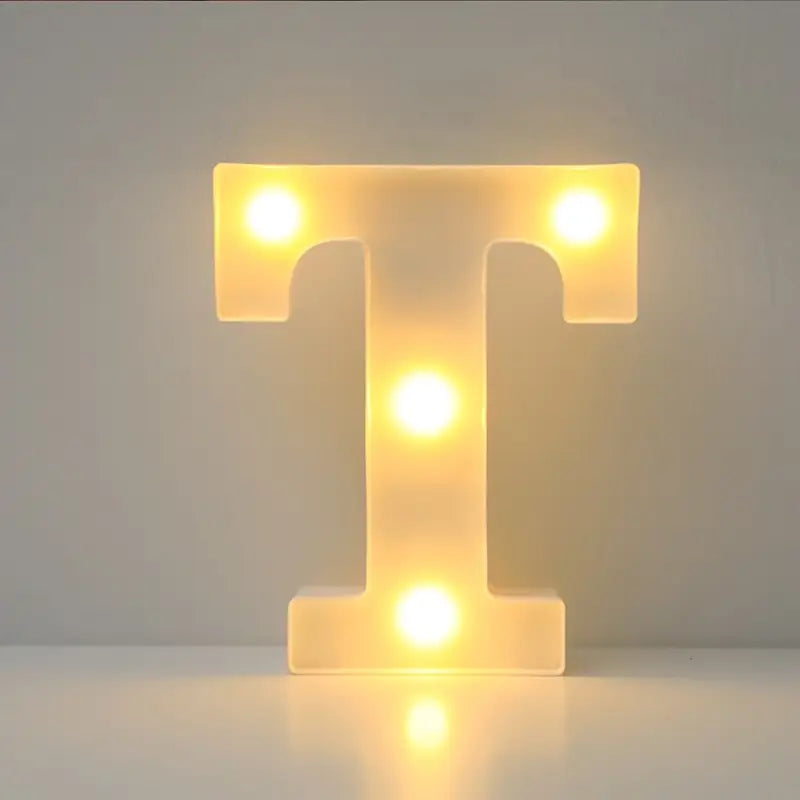 LED Letter "T" 22 cm – Warm Light