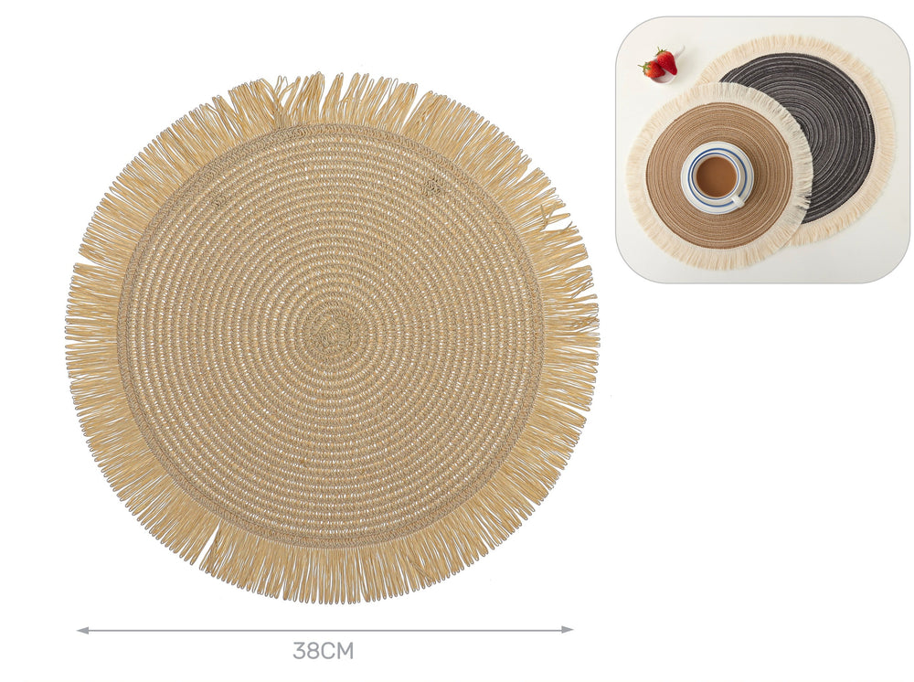 38x38cm beige hemp placemat