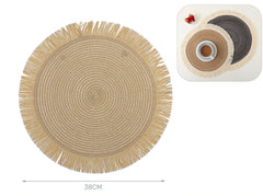 38x38cm beige hemp placemat