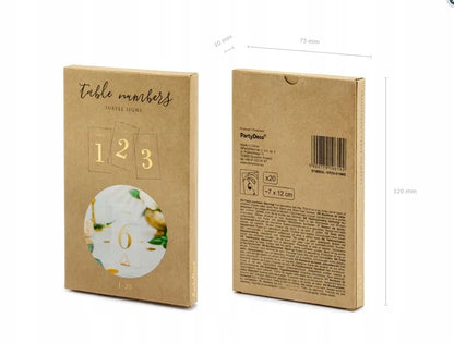 Segnatavolo con numeri 1-20 7x12cm