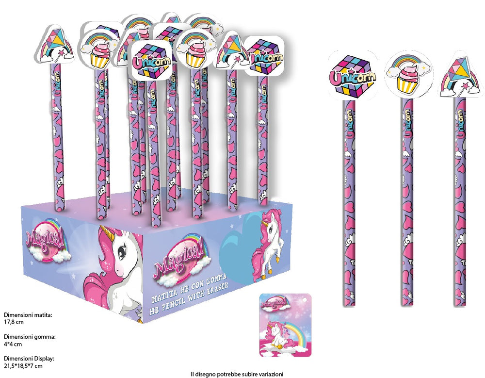 Unicorn pencil with eraser