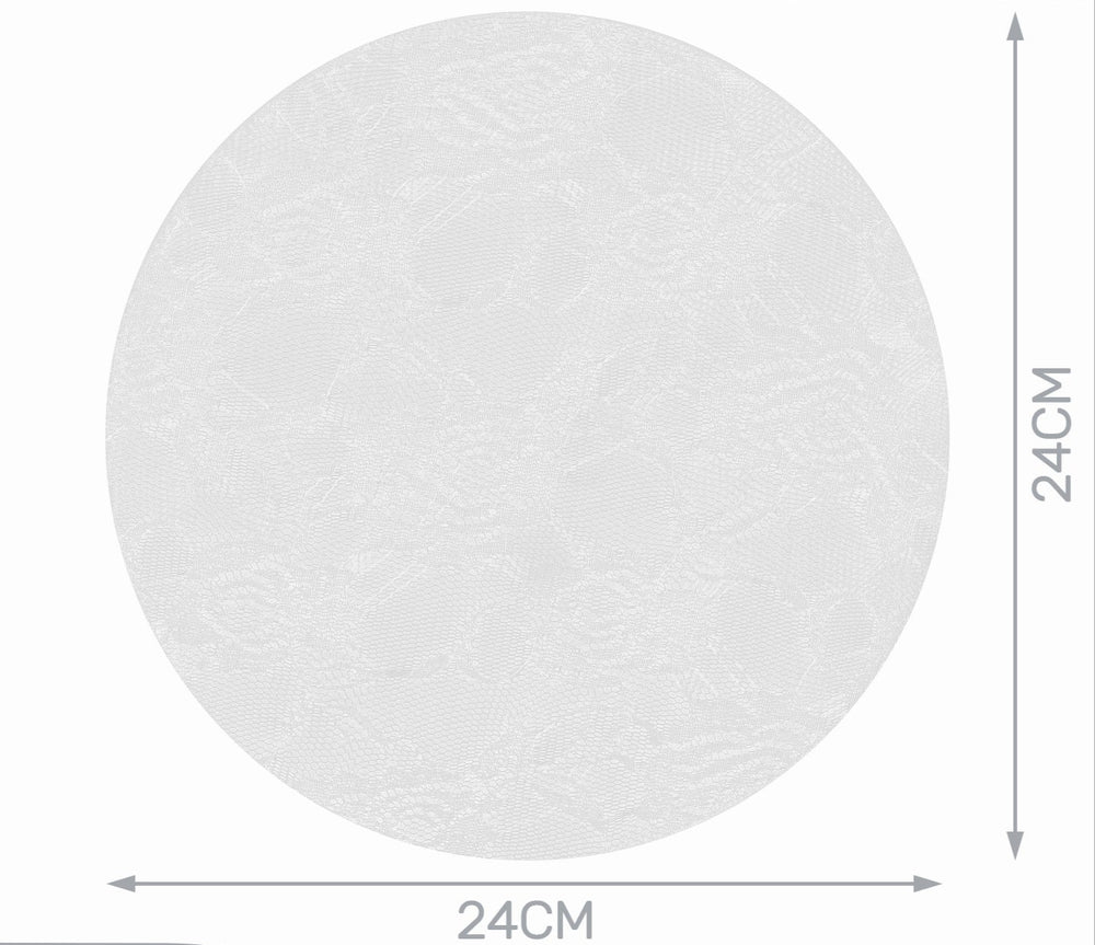 White organza veil with rose motif 25 pcs 24cm