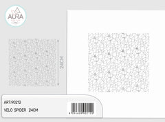 25-piece square spider veil, grey