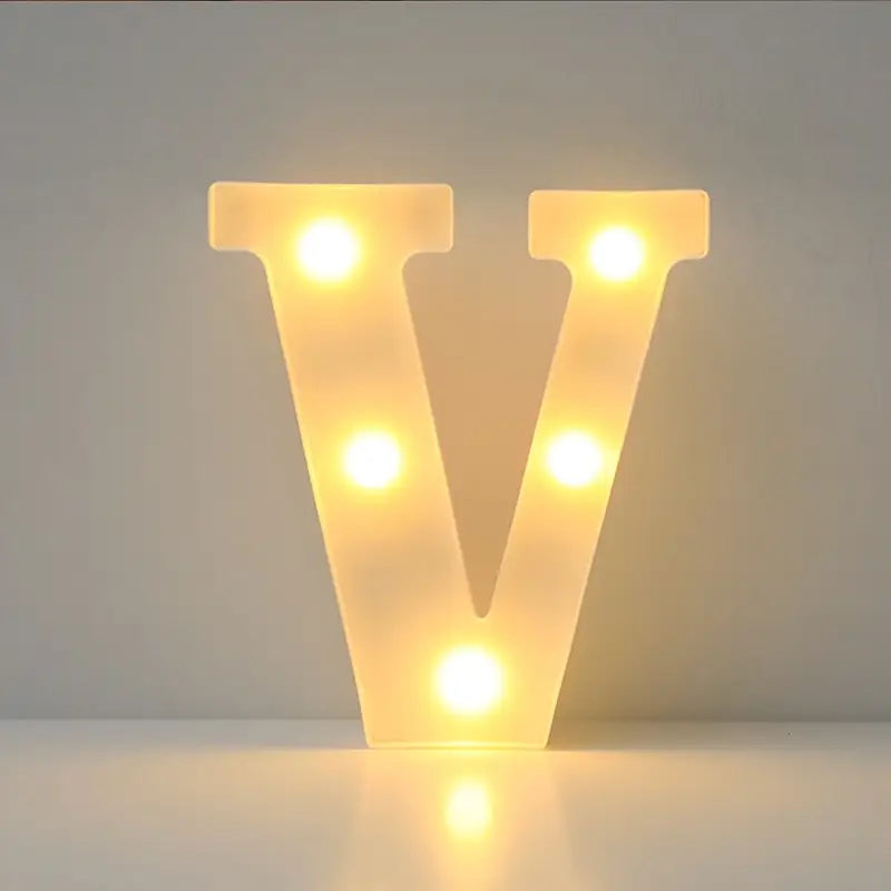 LED Letter "V" 22 cm – Warm Light