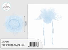 Spider veil with 24cm light blue drawstring