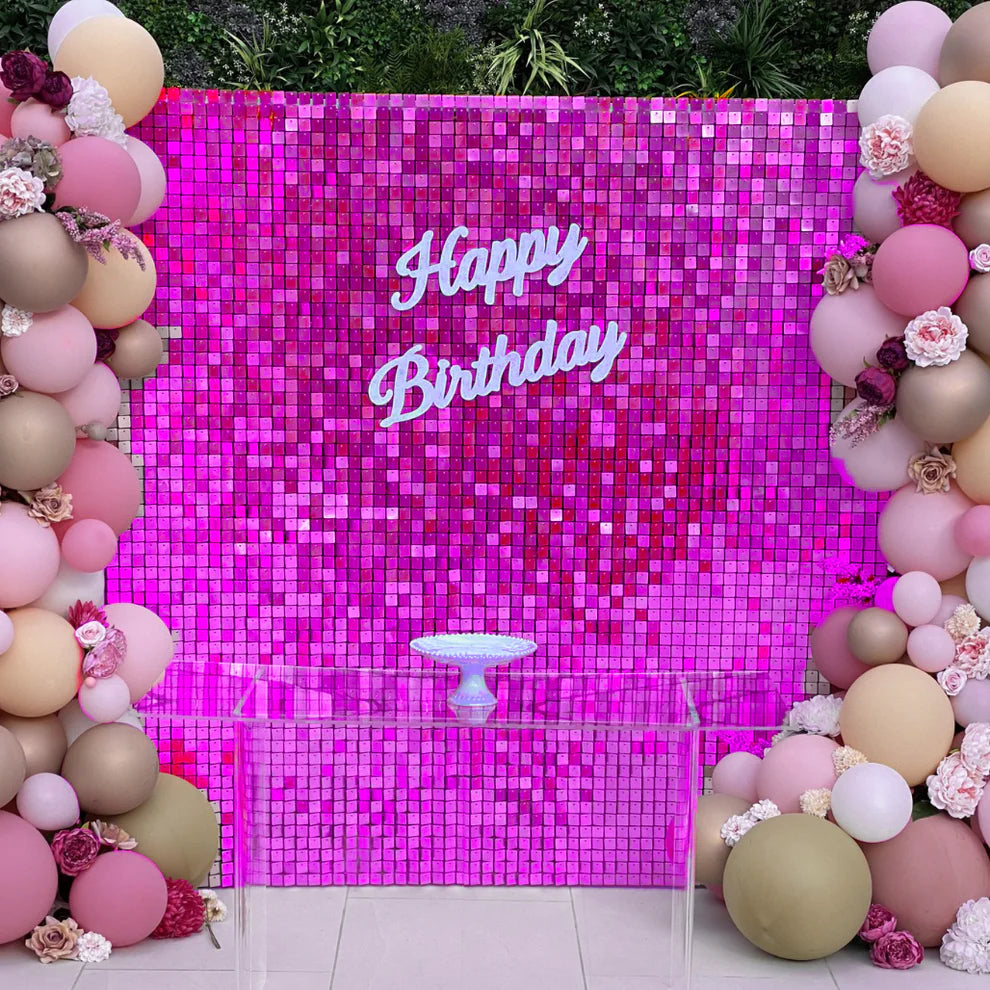 30x30cm fuchsia sequin panel