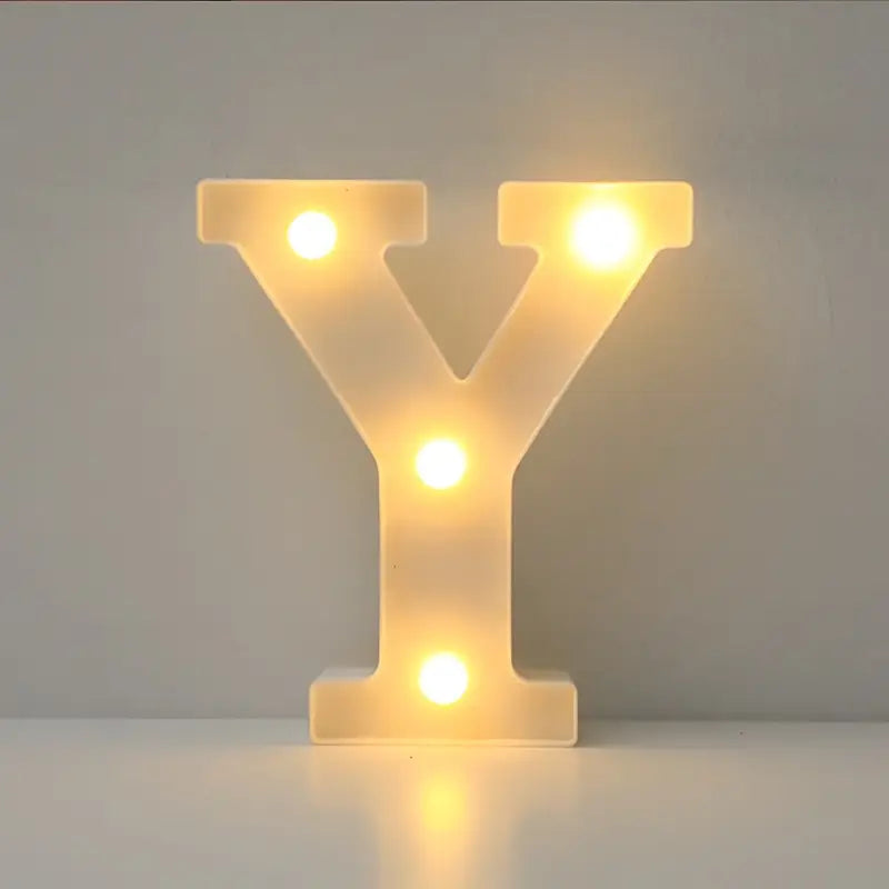 LED Letter "Y" 22 cm – Warm Light