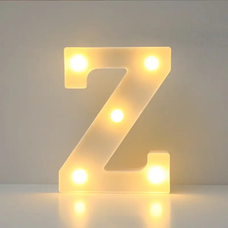 LED Letter "Z" 22 cm – Warm Light