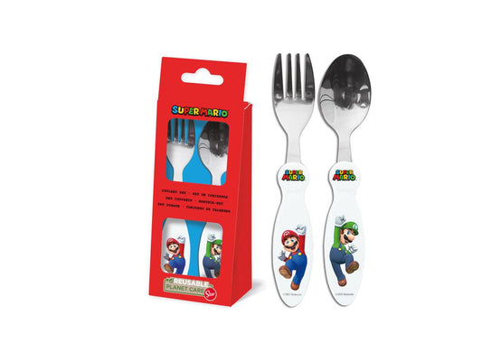 Super Mario set 2 posate in acciaio
