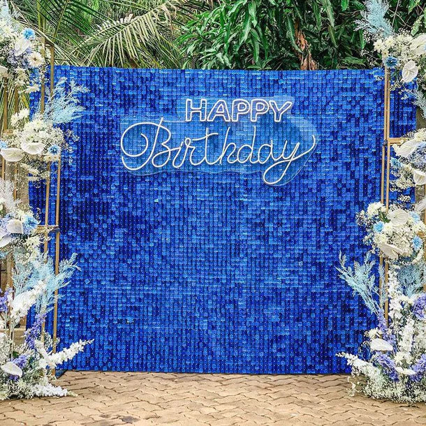 Pannello paillettes 30x30cm blu