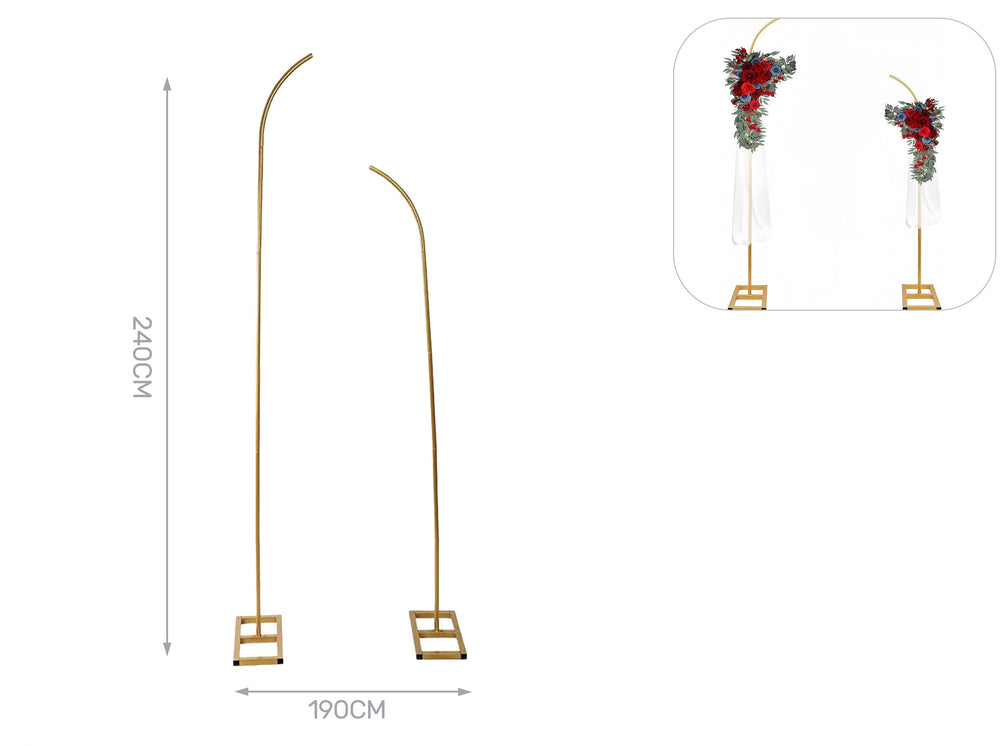 Semi-arch balloon support brackets, set of 2, 190x240cm, gold