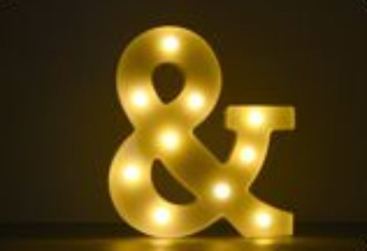 LED Letter "&amp;" 22 cm – Warm Light