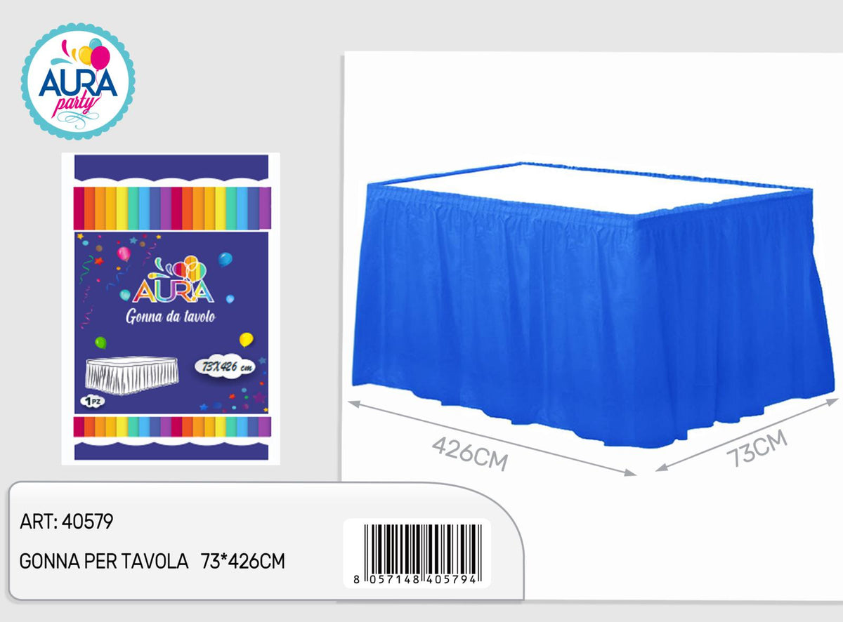 blue table skirt 73*426cm