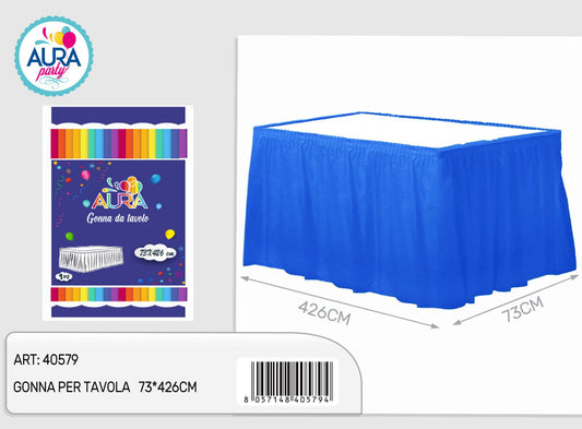 blue table skirt 73*426cm