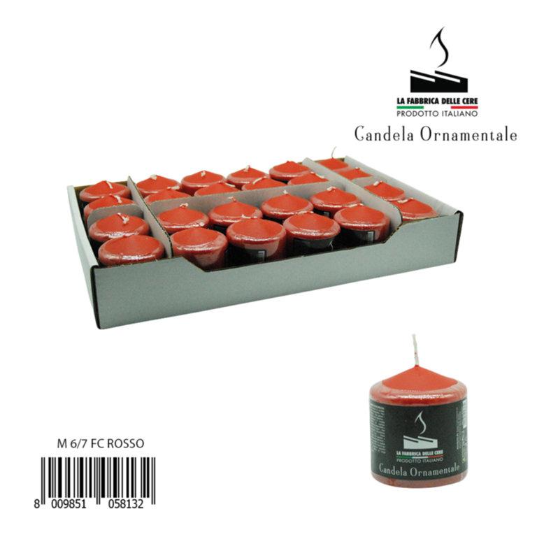 Colored candle, pack of 1 piece, 6x7 red