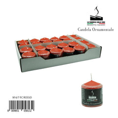 Colored candle, pack of 1 piece, 6x7 red