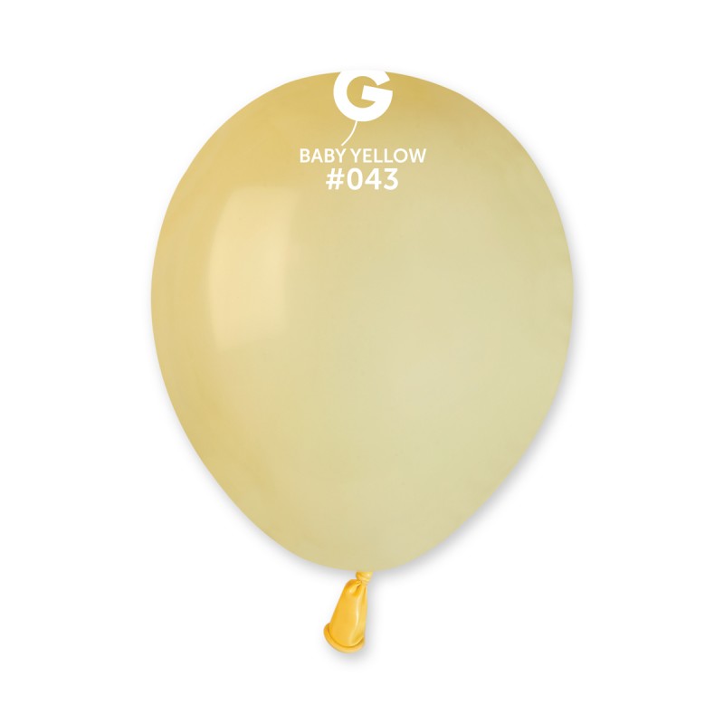 5-inch pastel baby yellow latex balloons cf100