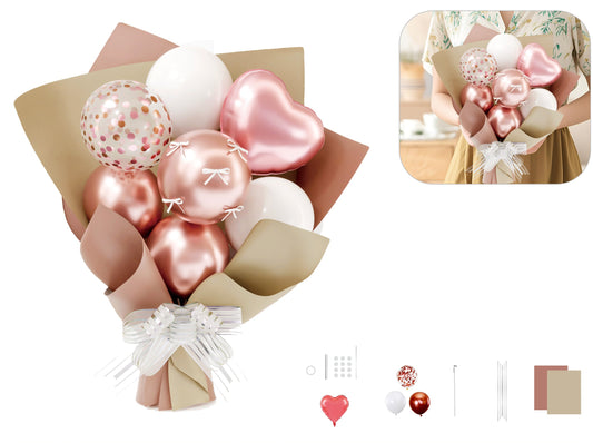 balloon bouquet rosa gold