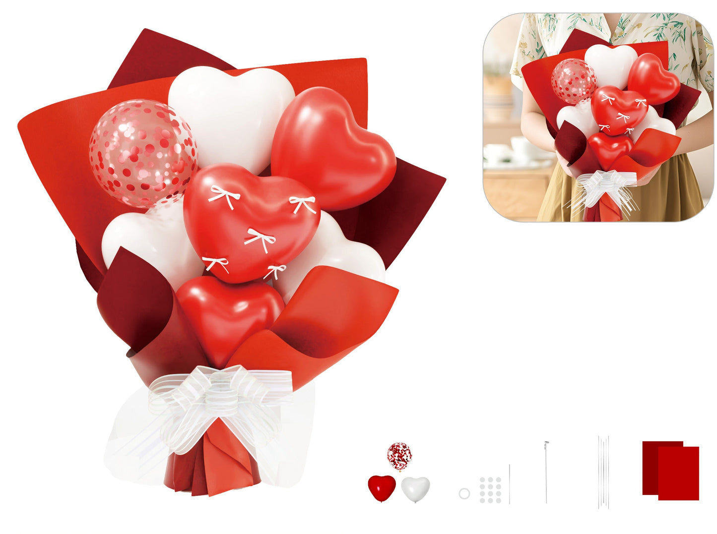 balloon bouquet rosso