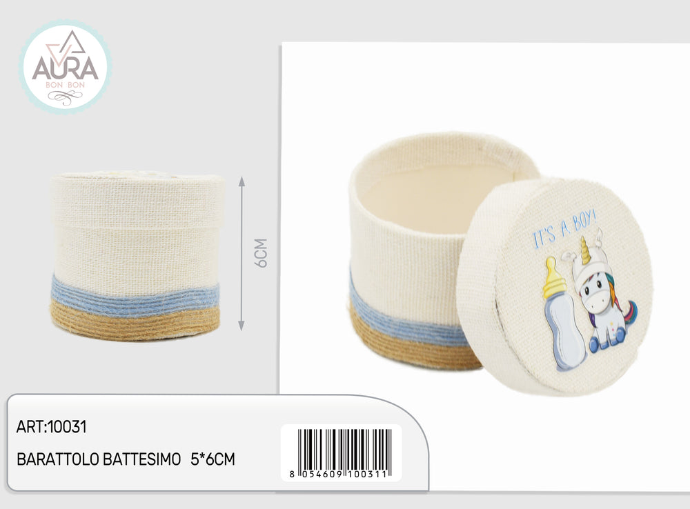 barattolo baby unicorno azzurro