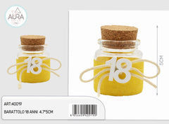 18 year old glass jar 4.7x5cm yellow