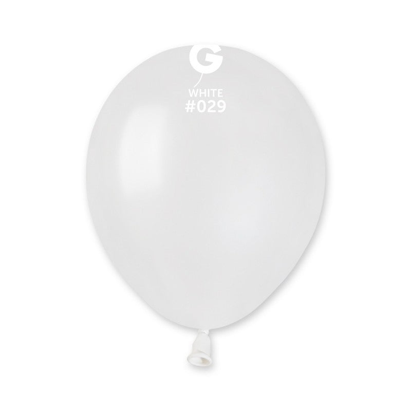 5 inch white metallic latex balloons, cf.100