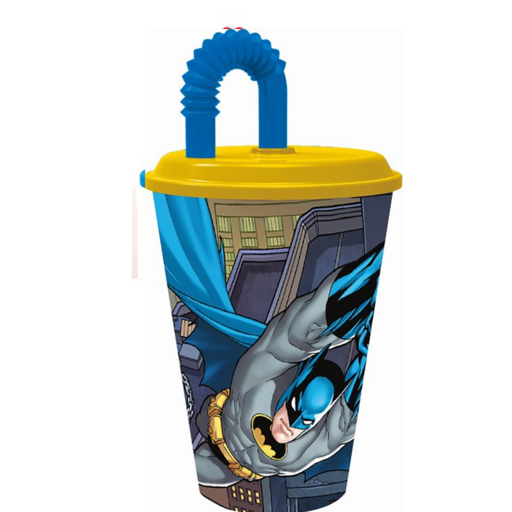 430ml Batman glass with straw