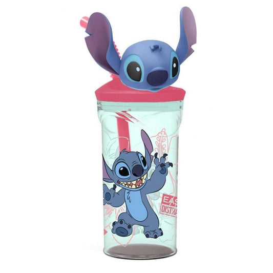 Stitch Bicchiere con cannuccia 3d tritan m