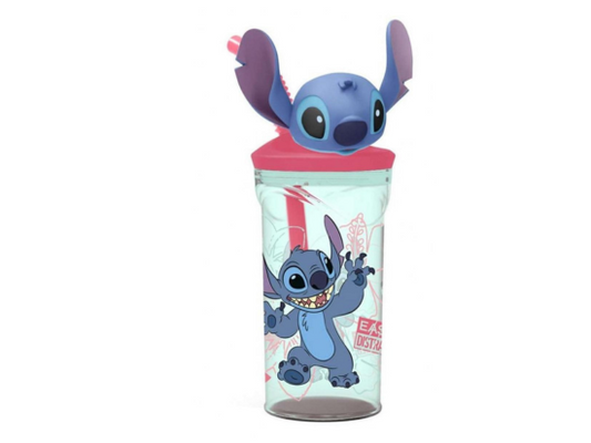 Stitch Bicchiere con cannuccia 3d tritan m
