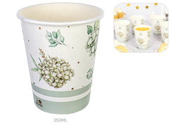 Hydrangea and gold glasses 250ml 8pcs