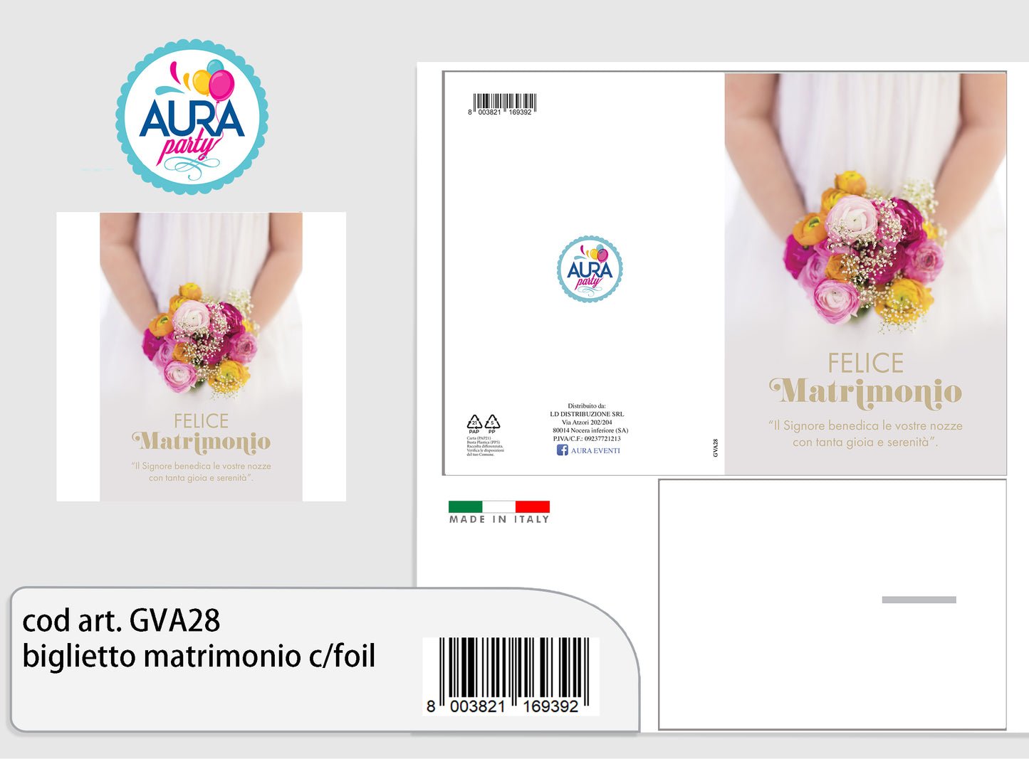 biglietto felice matrimonio