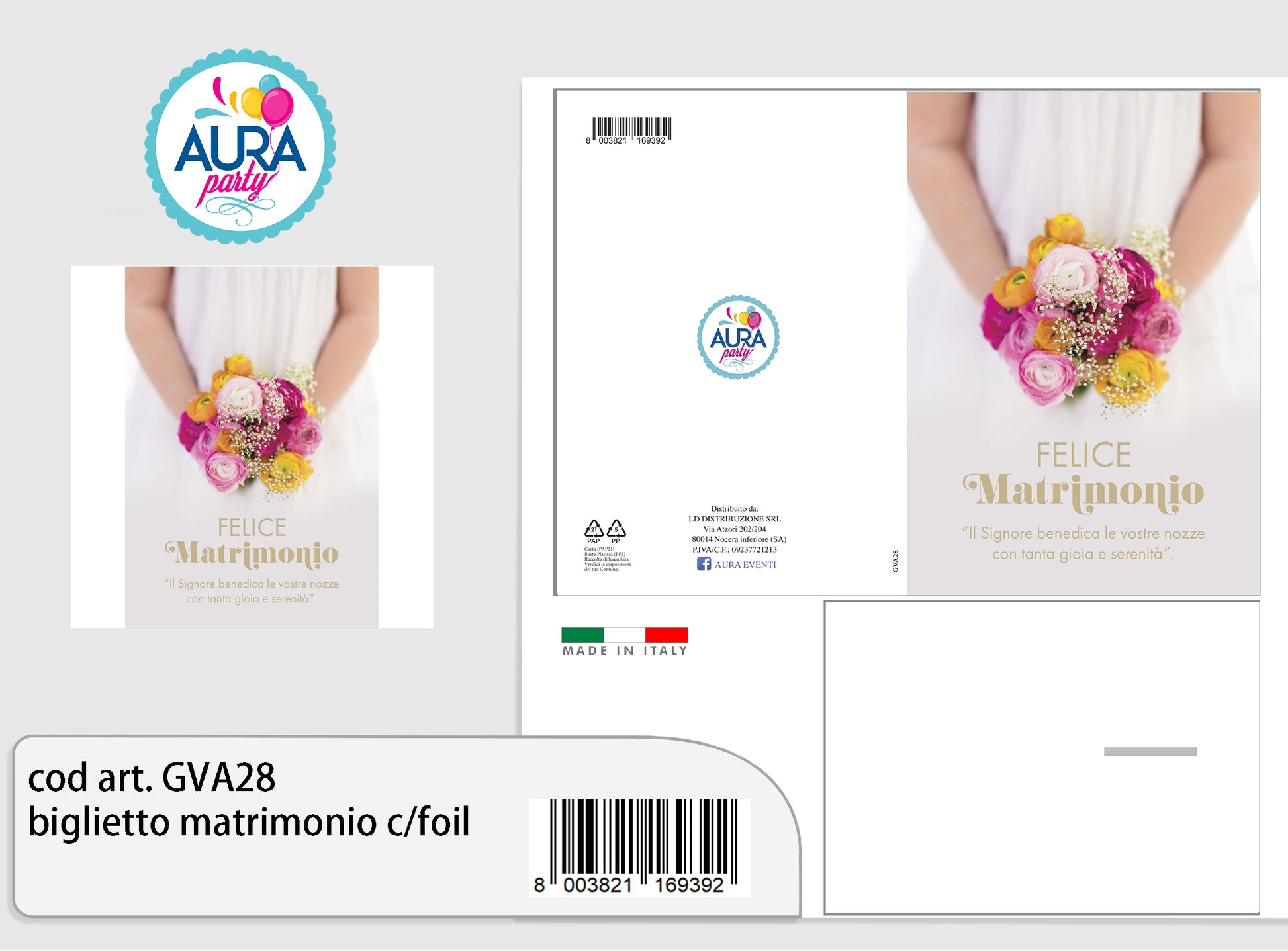 biglietto felice matrimonio