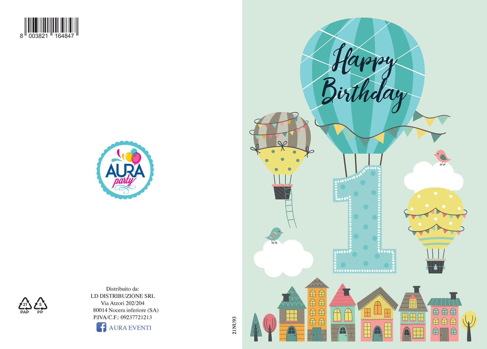 Greeting card for baby's first birthday