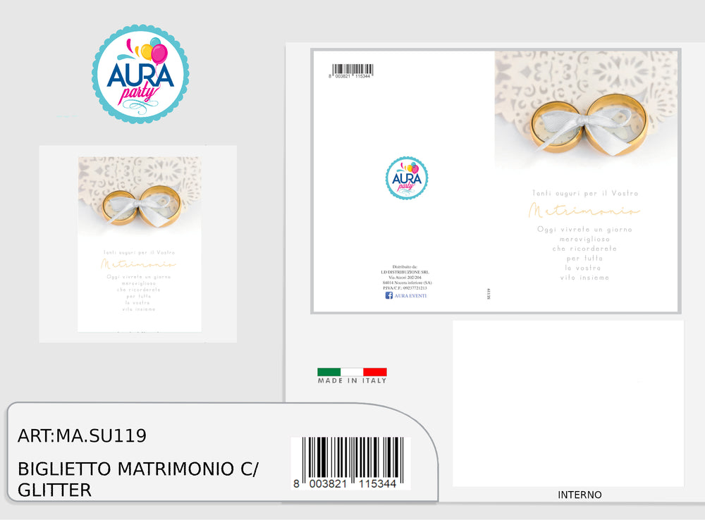 Wedding greeting card with rings