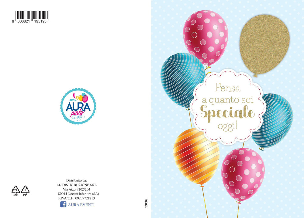 Birthday greeting card with balloons